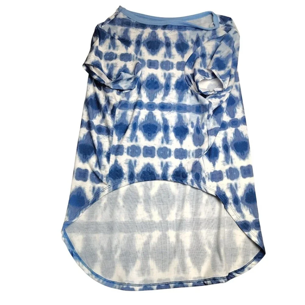 Sportpet Dog Size XL Blue and White Tie-Dye Shirt With Pocket